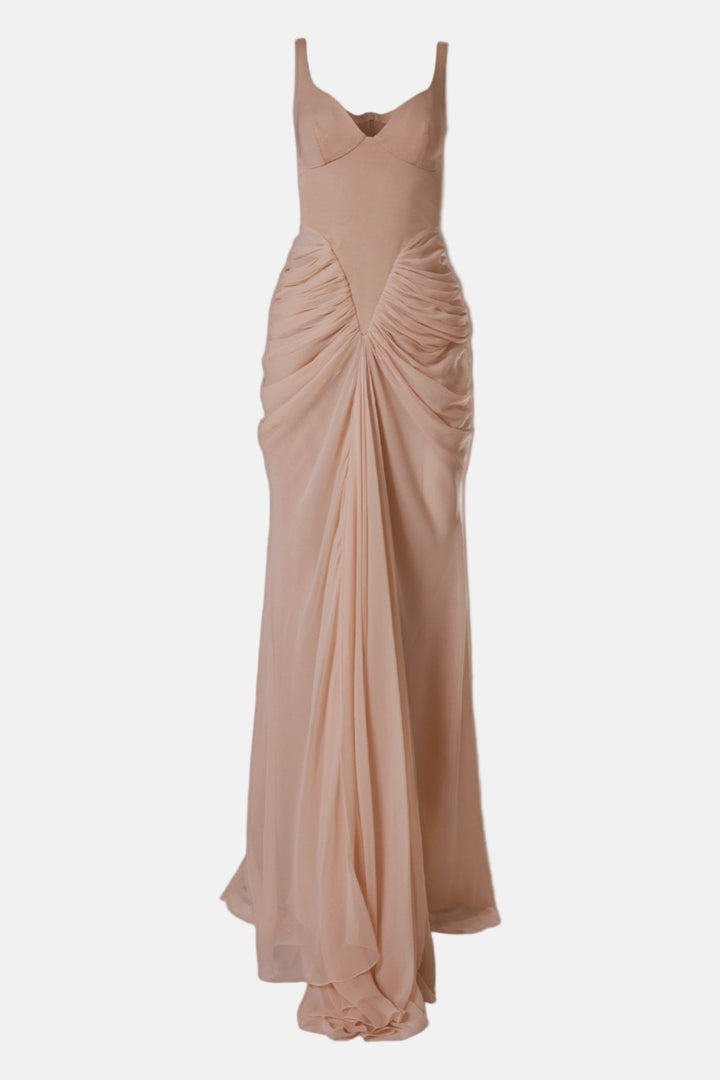 Kiara Long Dress In Nude