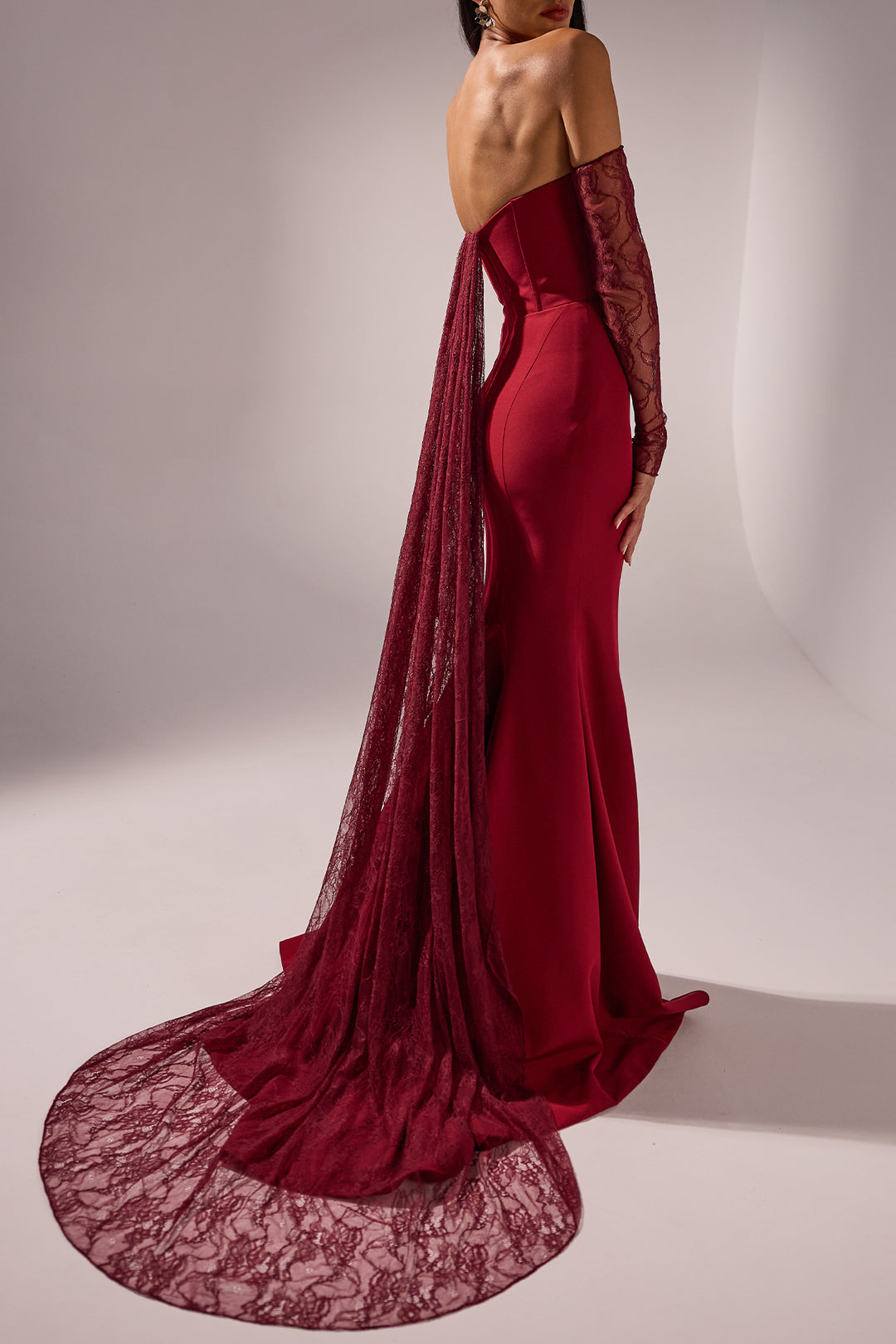 Amada Long Dress In Light-Burgundy