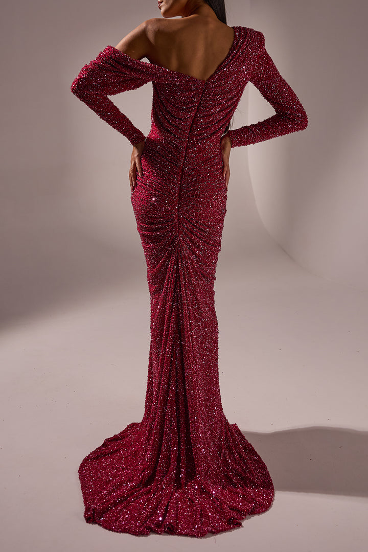 Zeina Dress In Sour-Cherry