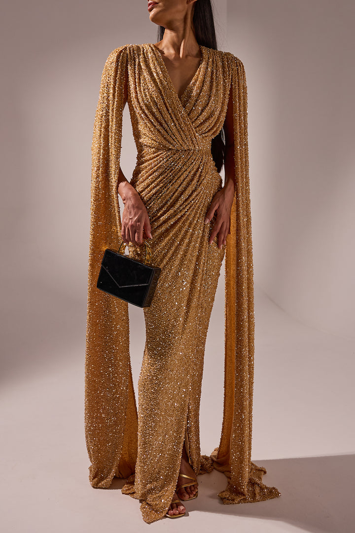 Evelyn Dress In Gold