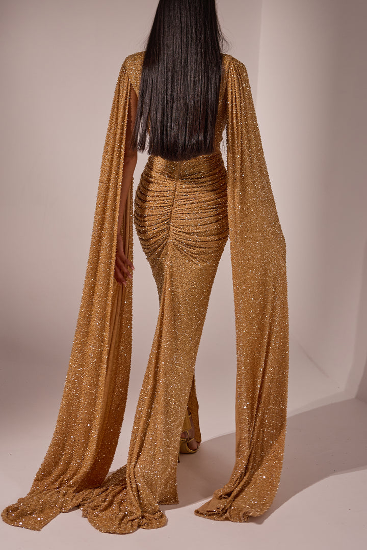 Evelyn Dress In Gold