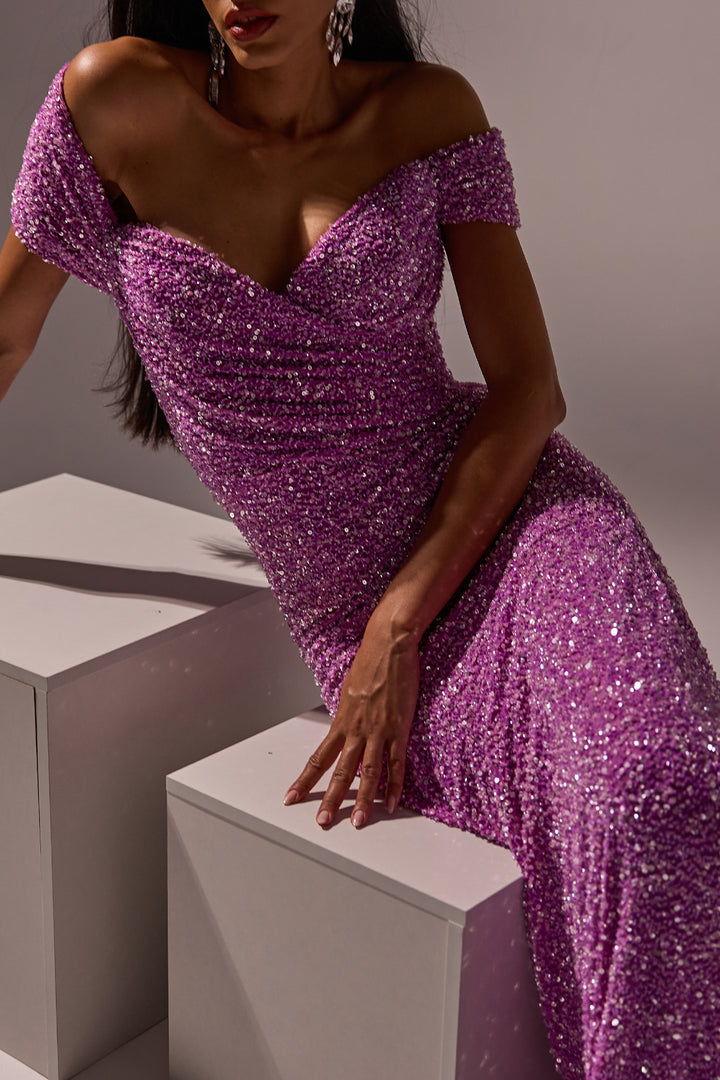 Gaia Dress In Royal-Lilac