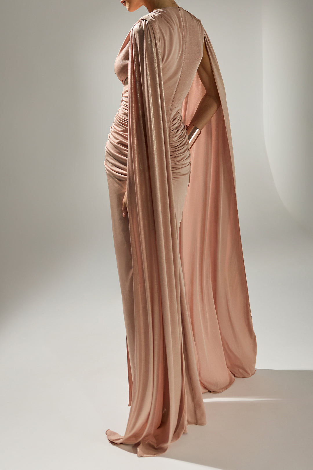 Evelyn Cape-Dress In Desert-Sand
