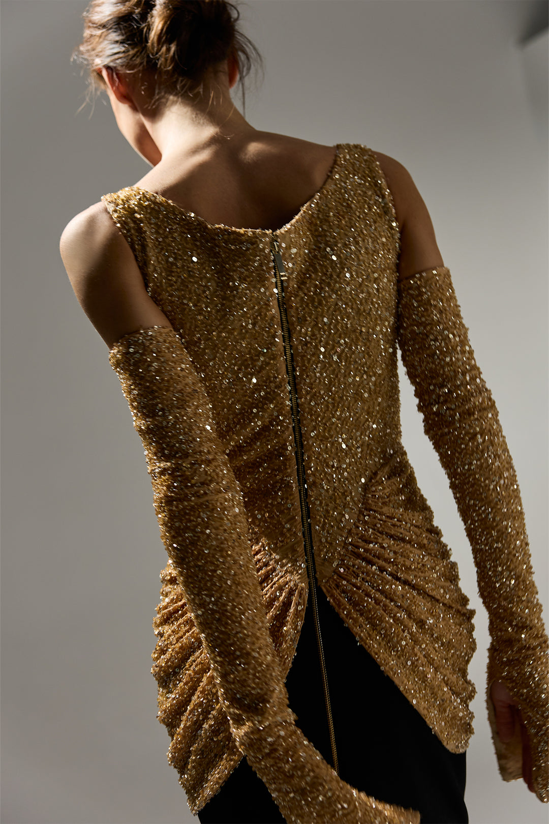 Alisa Dress In Gold-Black