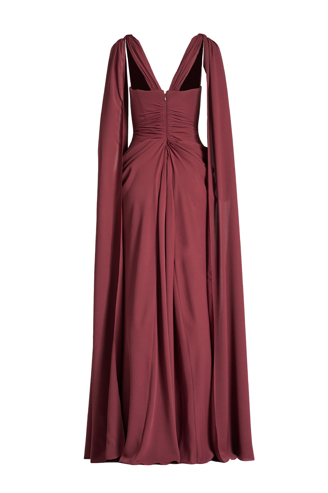 Layla Long Cape-Dress In Burgundy