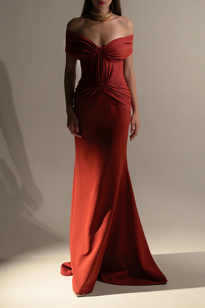 Dalila Dress In Terracotta