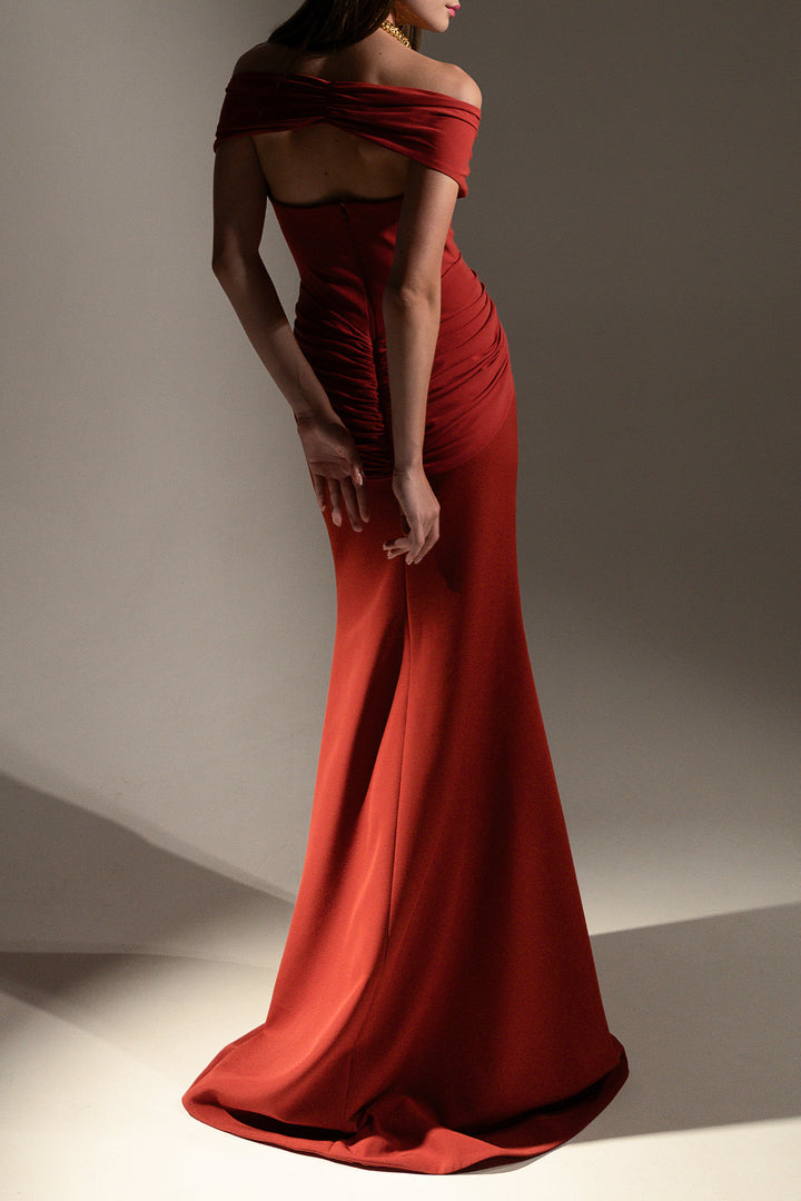 Dalila Dress In Terracotta