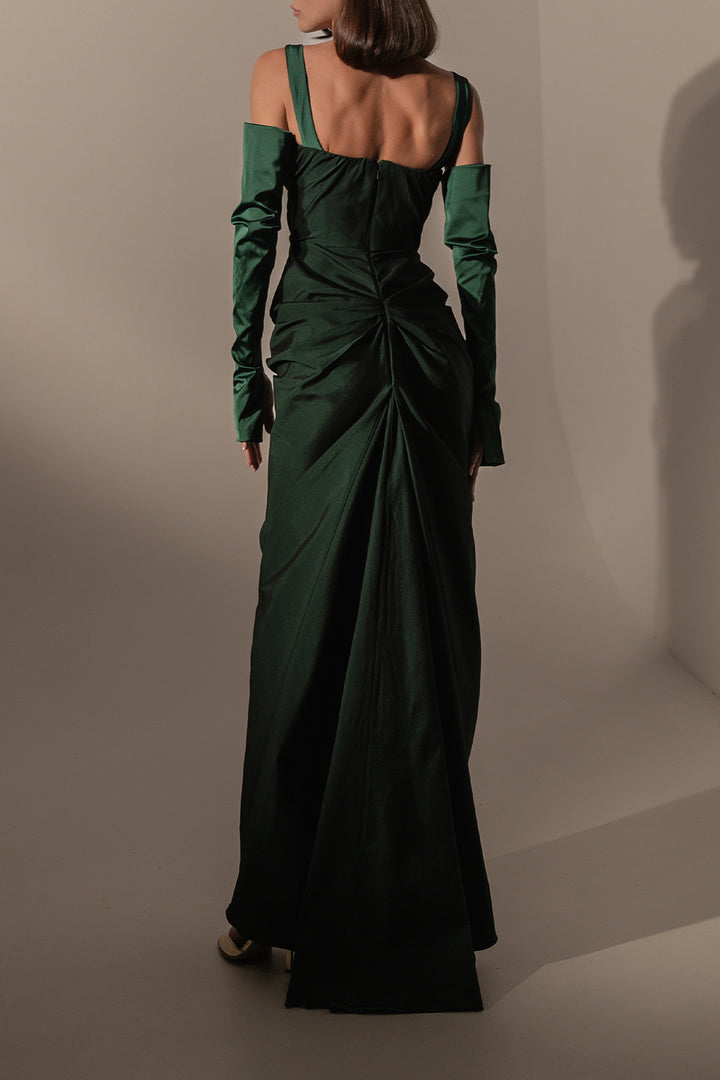 Farah Dress In Forest-Green