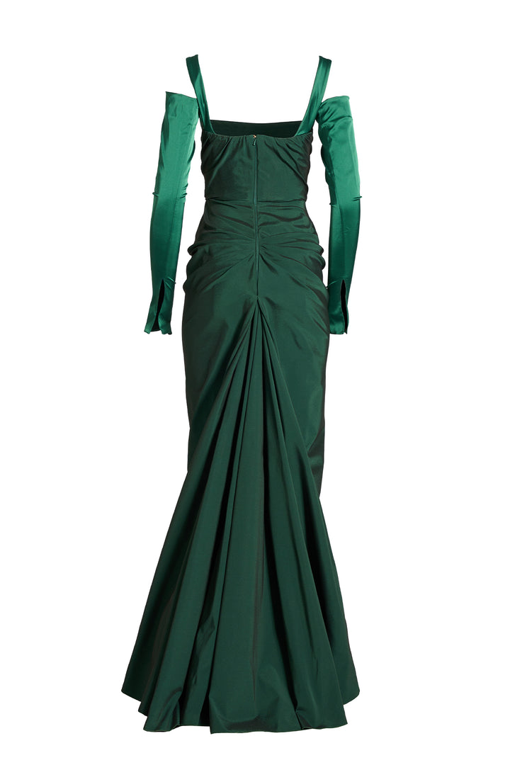 Farah Dress In Forest-Green
