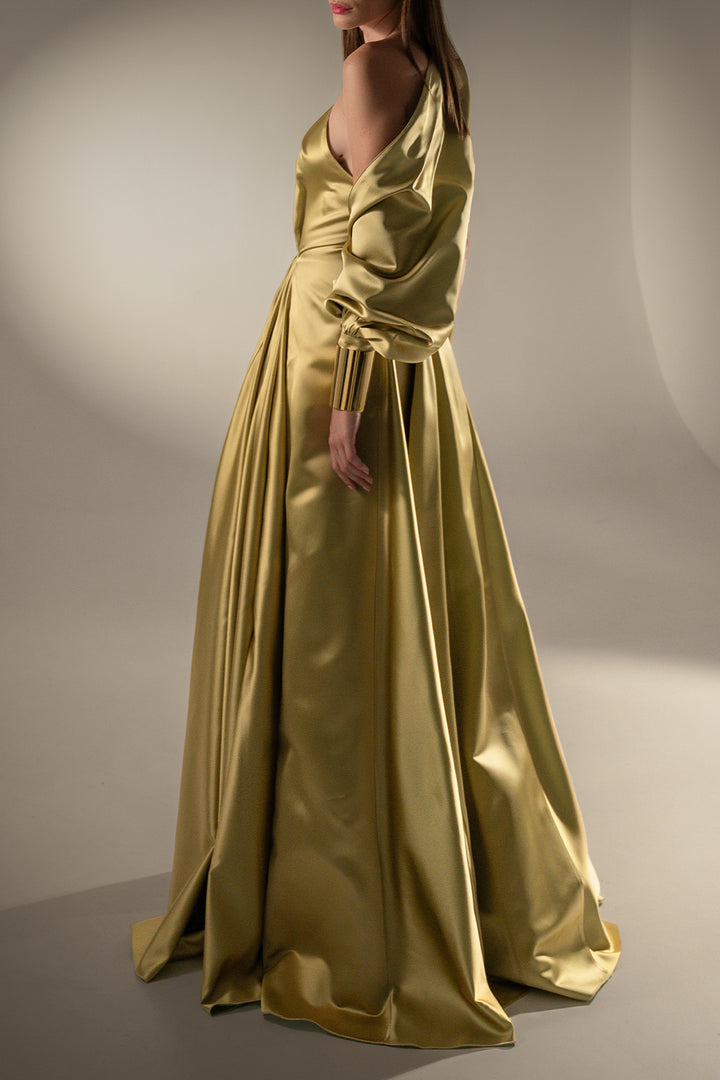 Amani Dress In Gold-Turquoise