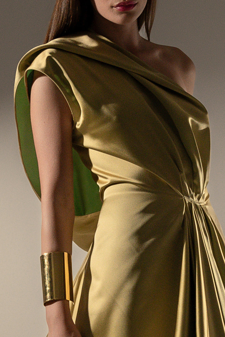 Amani Dress In Gold-Turquoise