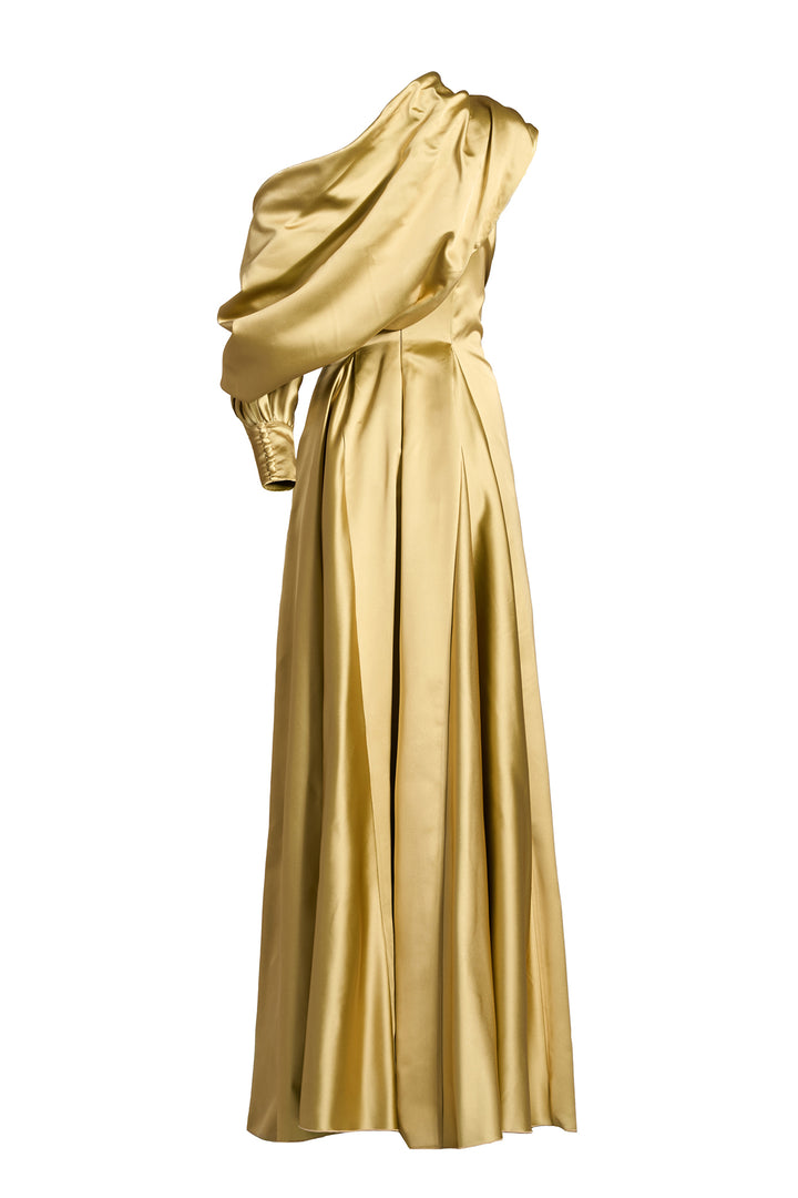 Amani Dress In Gold-Turquoise