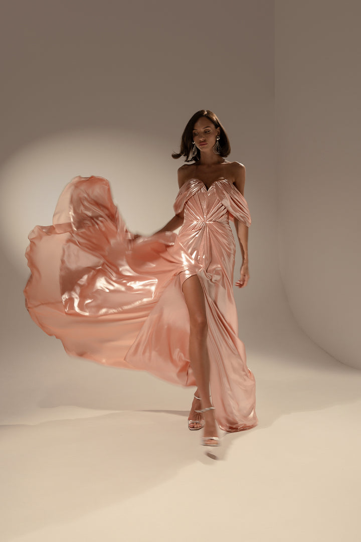 Anisa Long Dress In Seashell