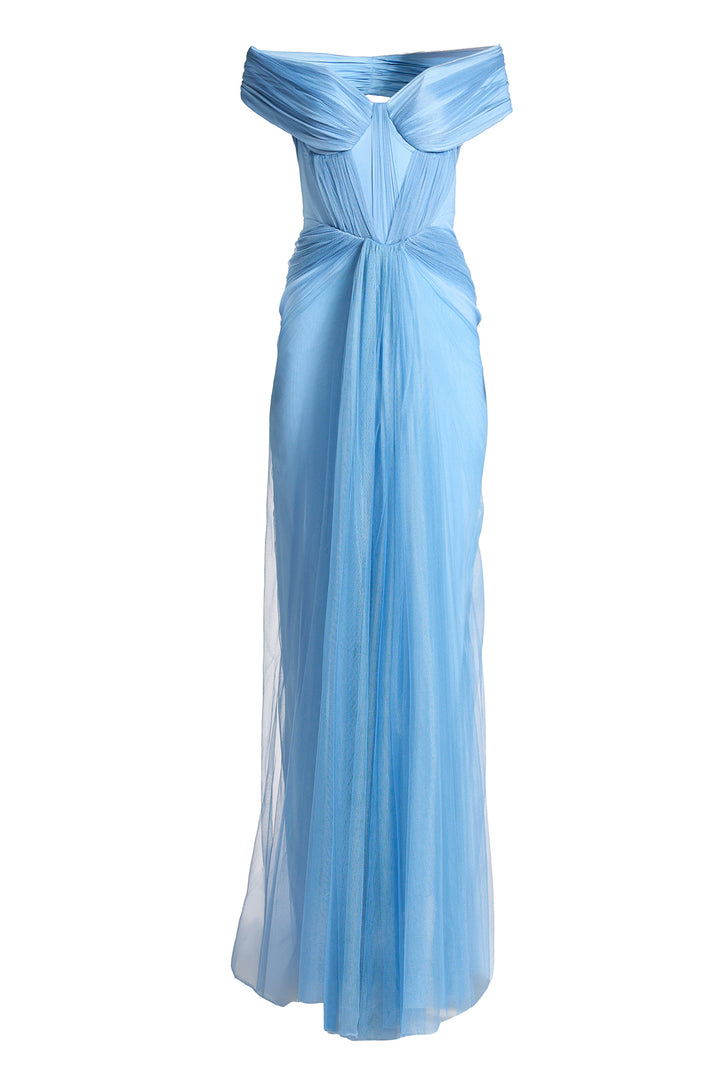 Dalila Tulle Dress In Dusk-Blue