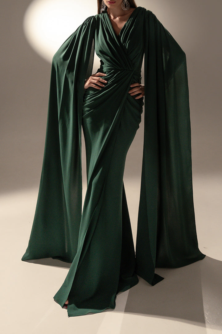 Evelyn Dress In Dark-Green