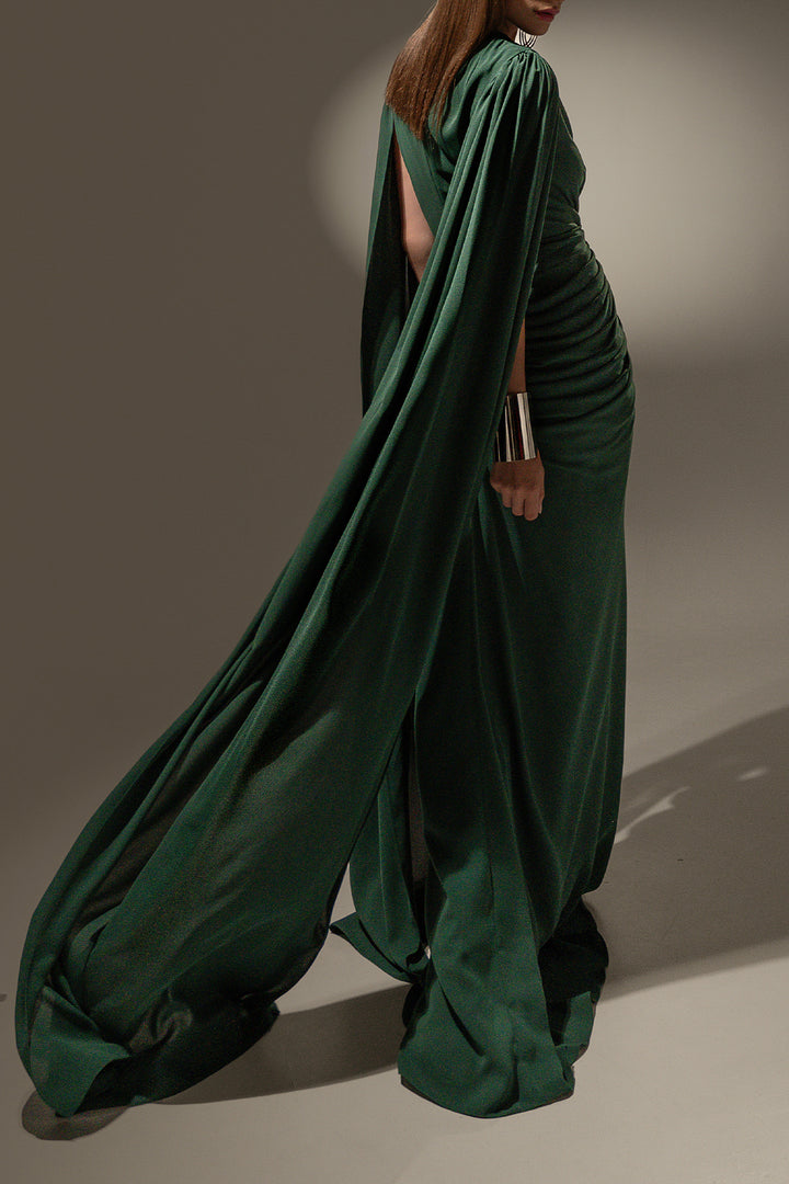 Evelyn Dress In Dark-Green
