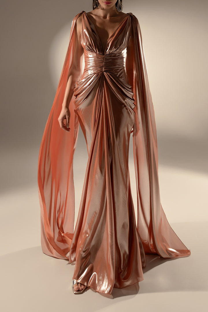 Layla Dress In Copper-Blush
