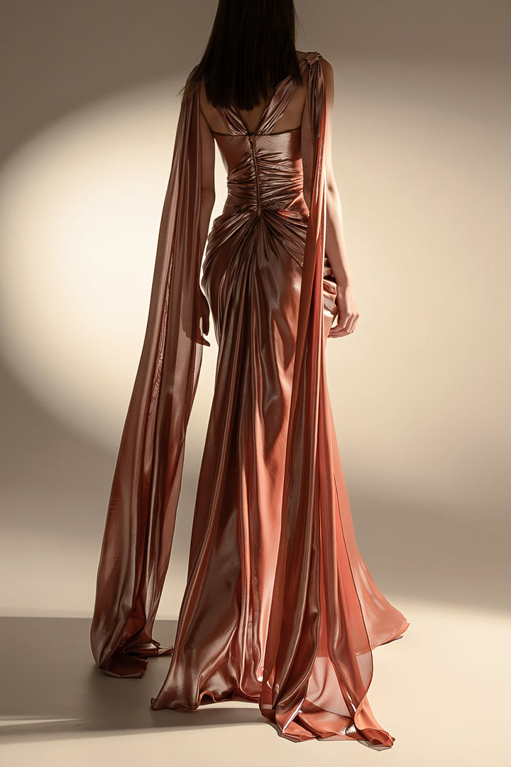 Layla Dress In Copper-Blush