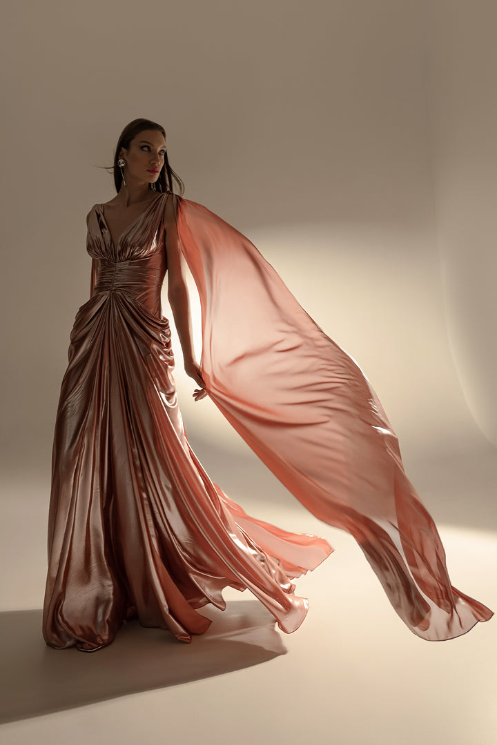 Layla Dress In Copper-Blush