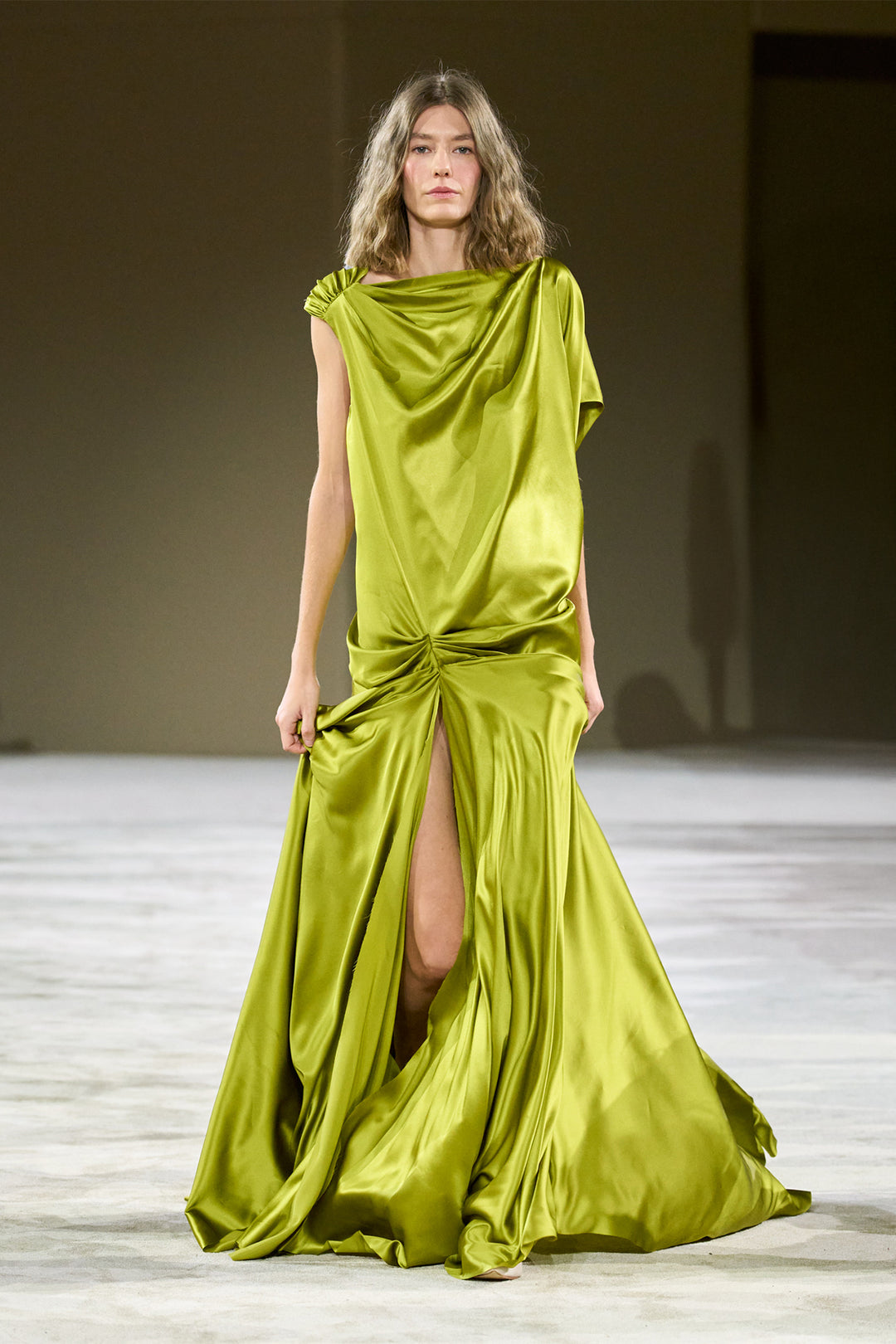 rhea costa green dress Alaya Mikado Dress In Forest-Green Rhea Costa
