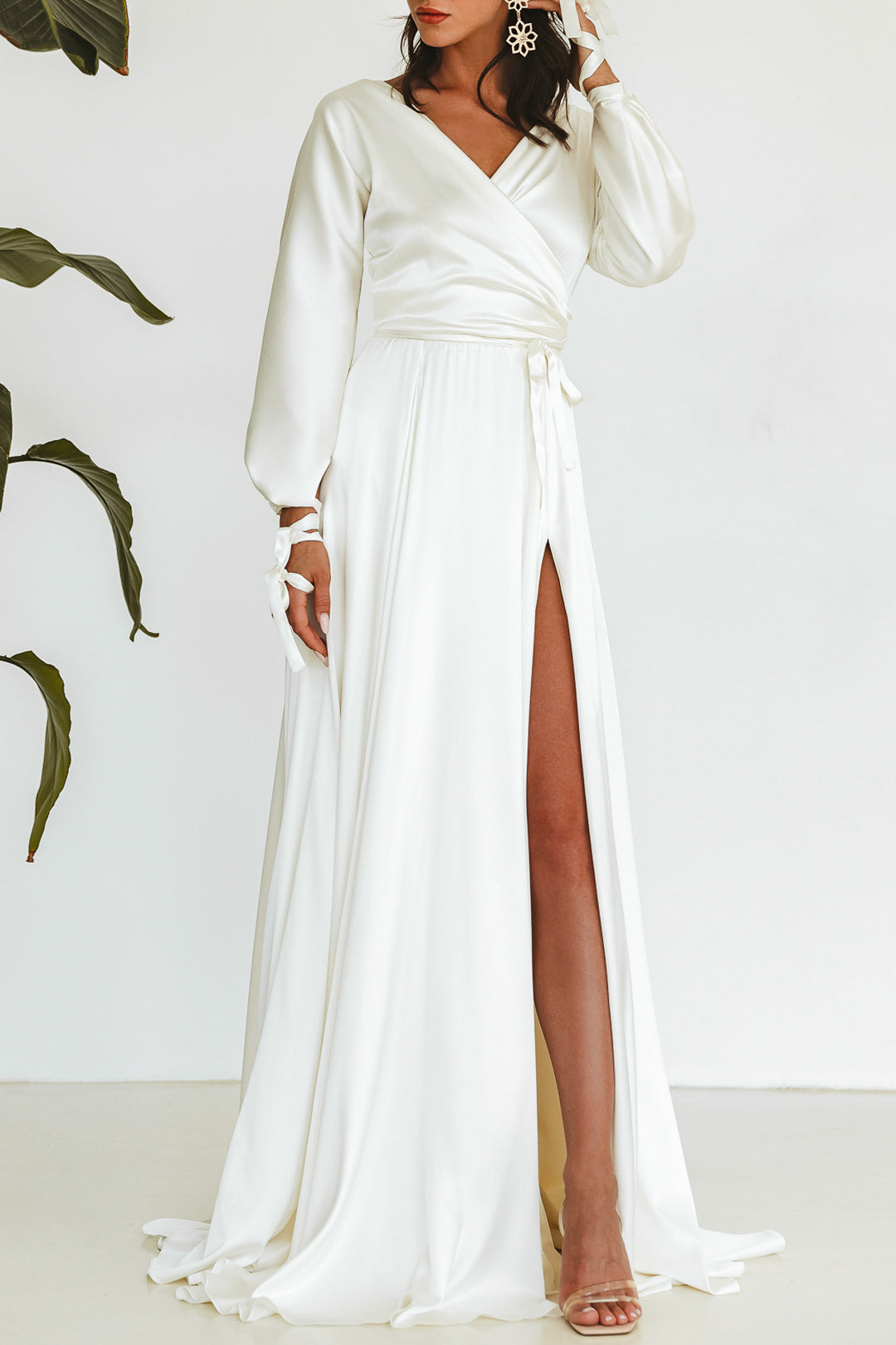 June Ivory Silk Long Dress