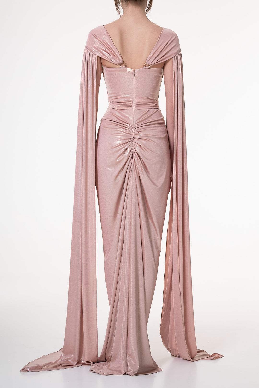 Asteria Shimmer Rose Long Jersey Dress