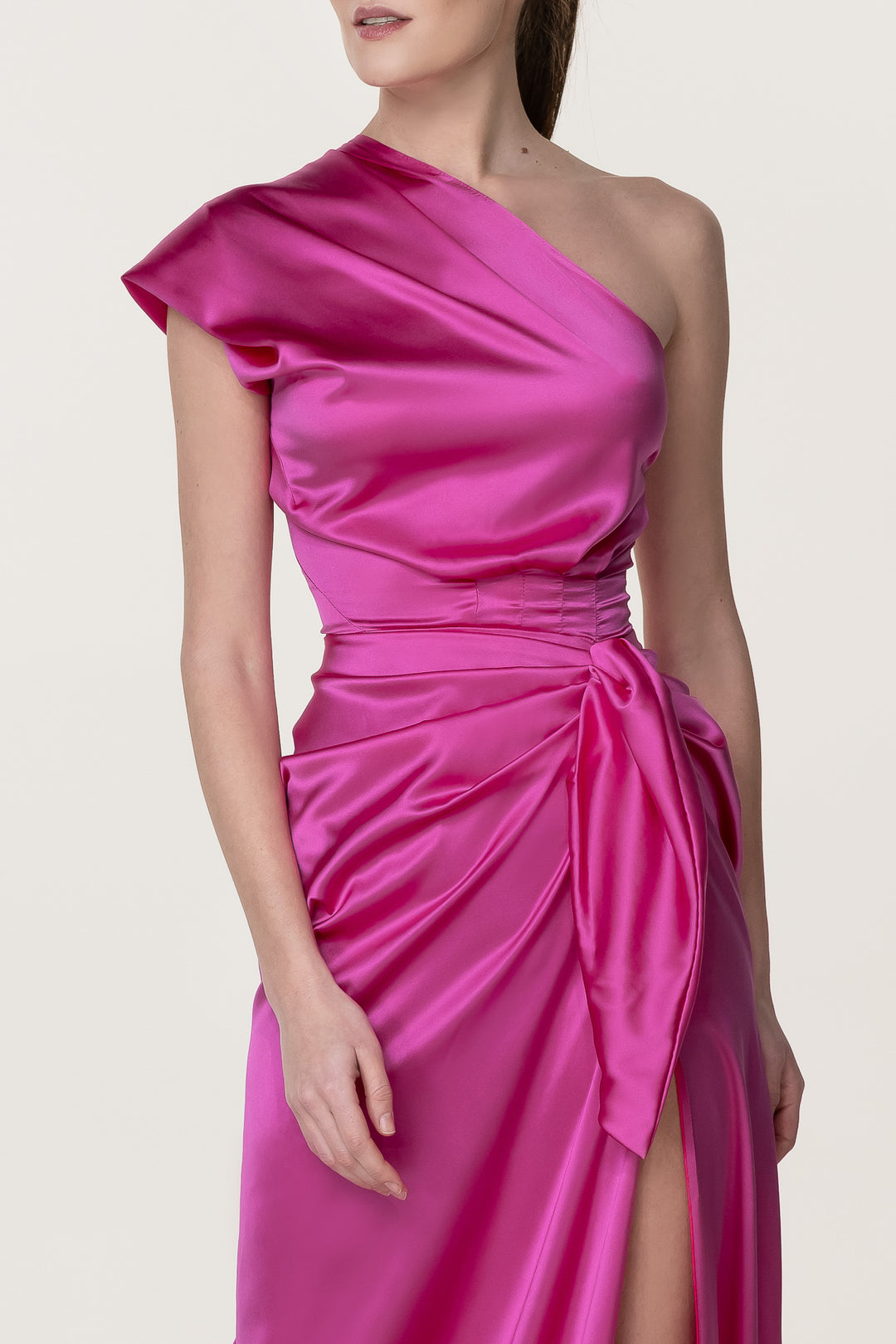 Elena Hot Pink Silk Long Dress