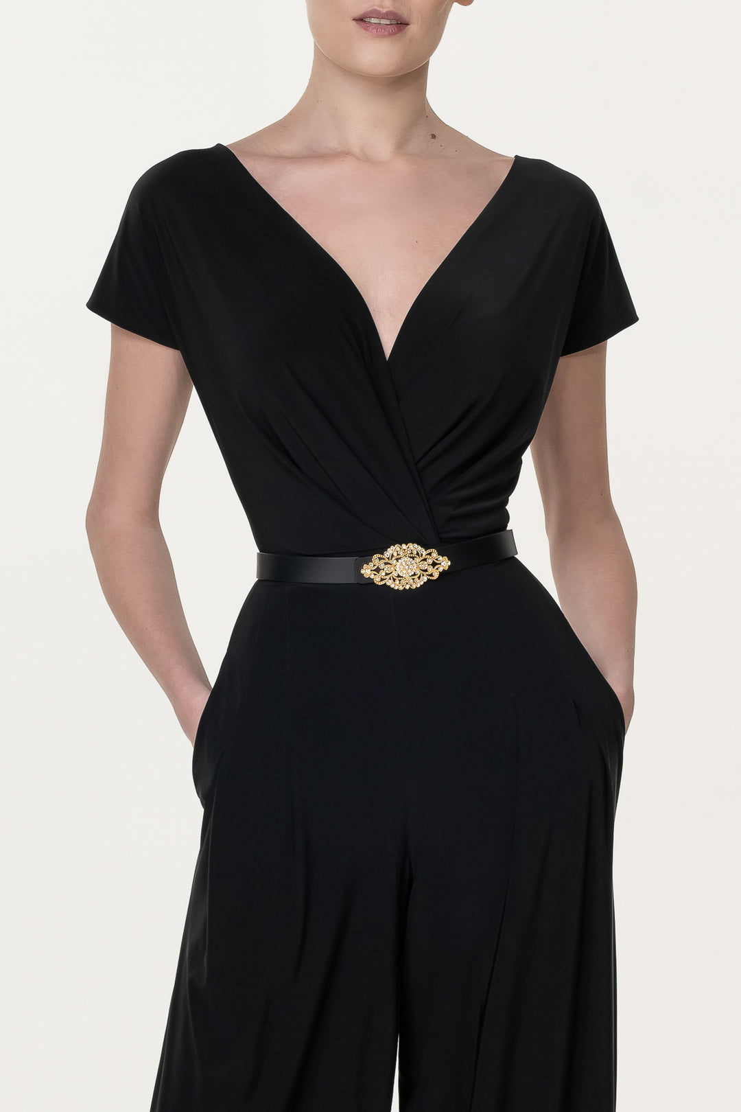 Joan Black Jersey Jumpsuit