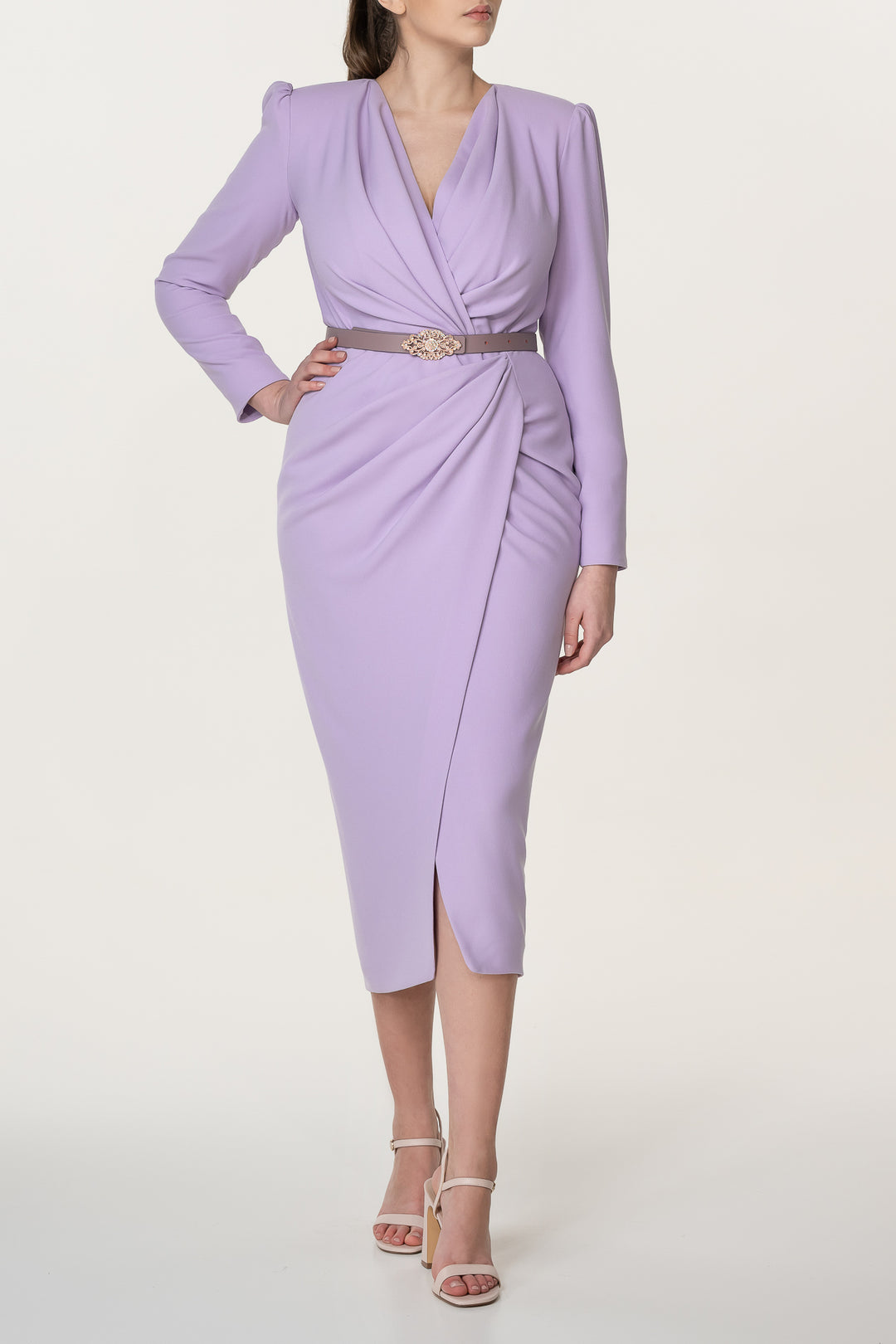 Chloe Orchid Crepe Midi Dress