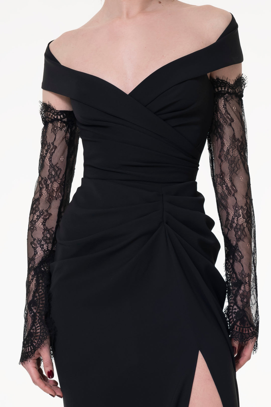 Embroidered Long Lace Gloves In Black Rhea Costa Embroidered Long Lace Gloves In Black Rhea Costa