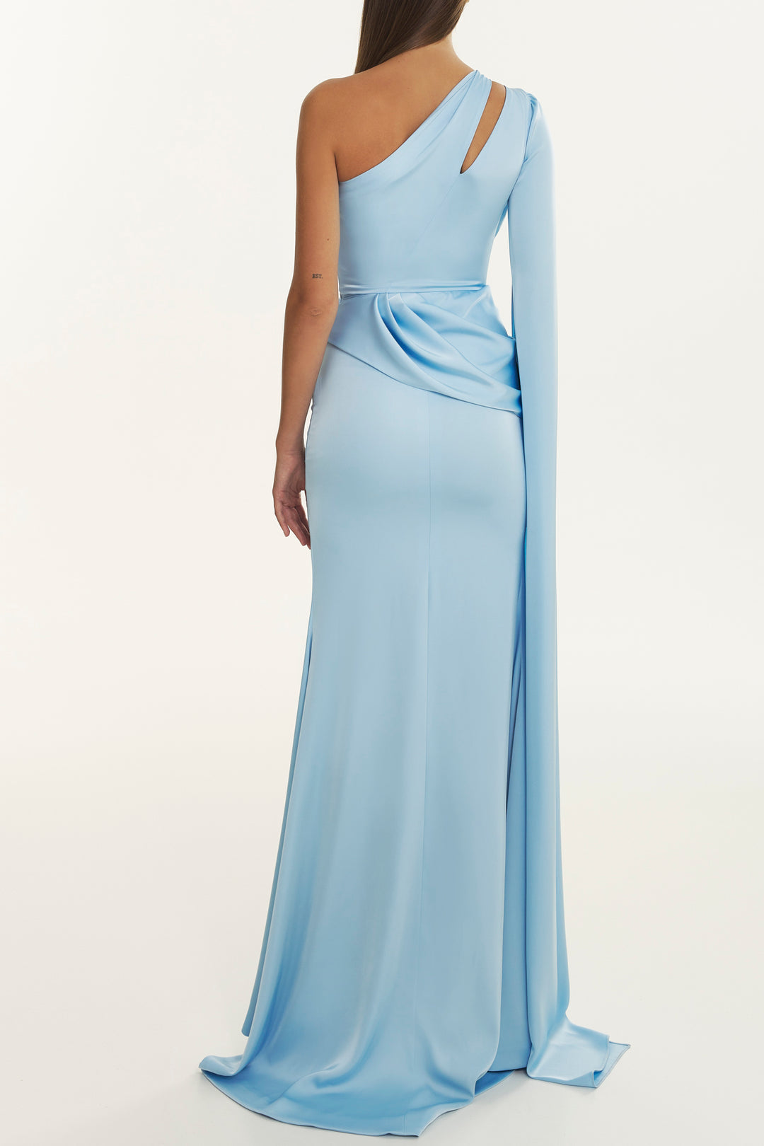 Hera Frost Blue Crepe Long Dress
