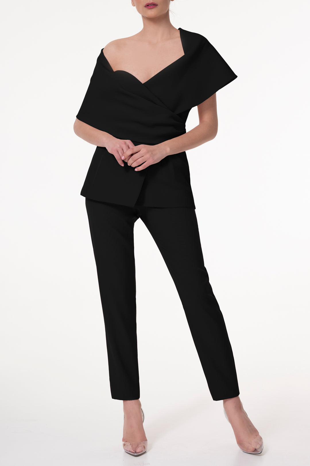 Kavya Crepe Top In Black