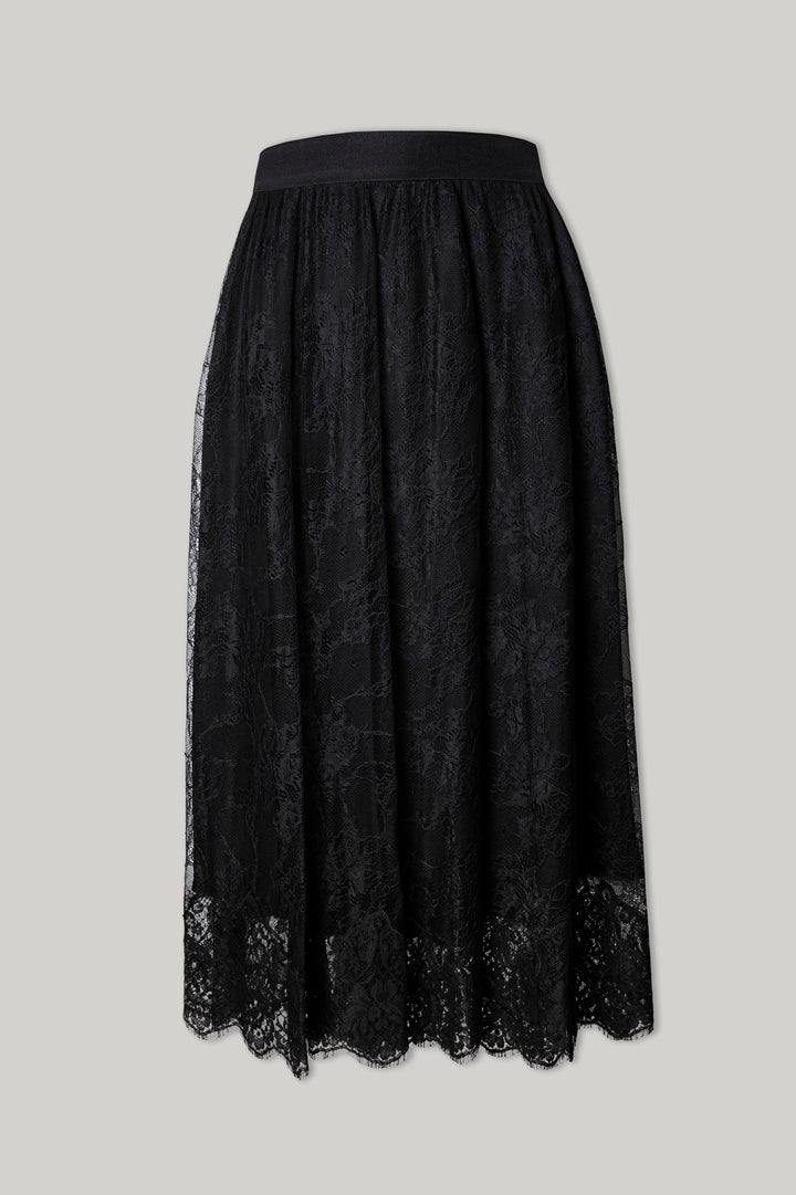 Midi Lace Black Skirt With Midi Underskirt