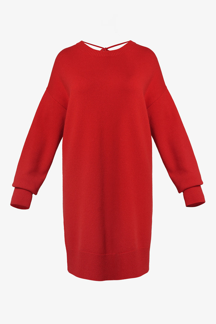 Aniel Open Back Wool and Cashmere-blend Dress