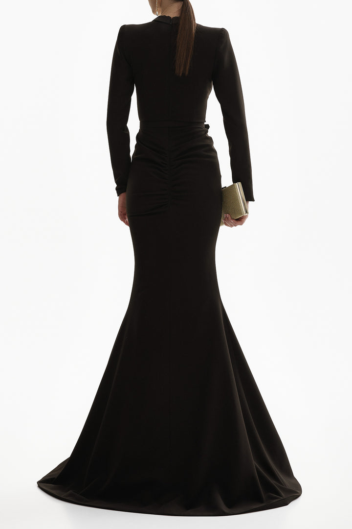 Huda Black Crepe Dress