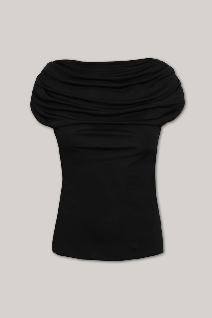 Leah Jersey Top In Black