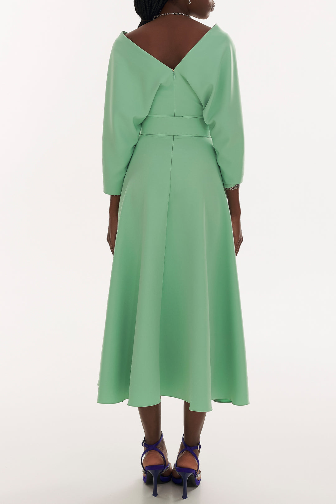 aquamarine green dress Aquamarine Sundari Dress * Goddess Bell Sleeve Silk Boho * Open Back A Line Evening Gown