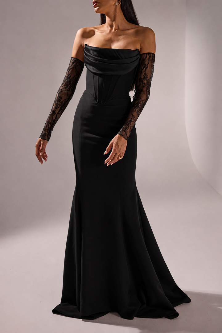 Amada Long Dress In Black