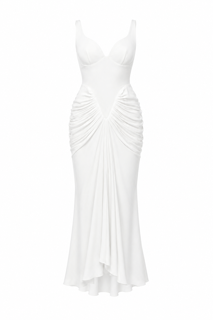 Kiara Ankle Length Dress In Off-White