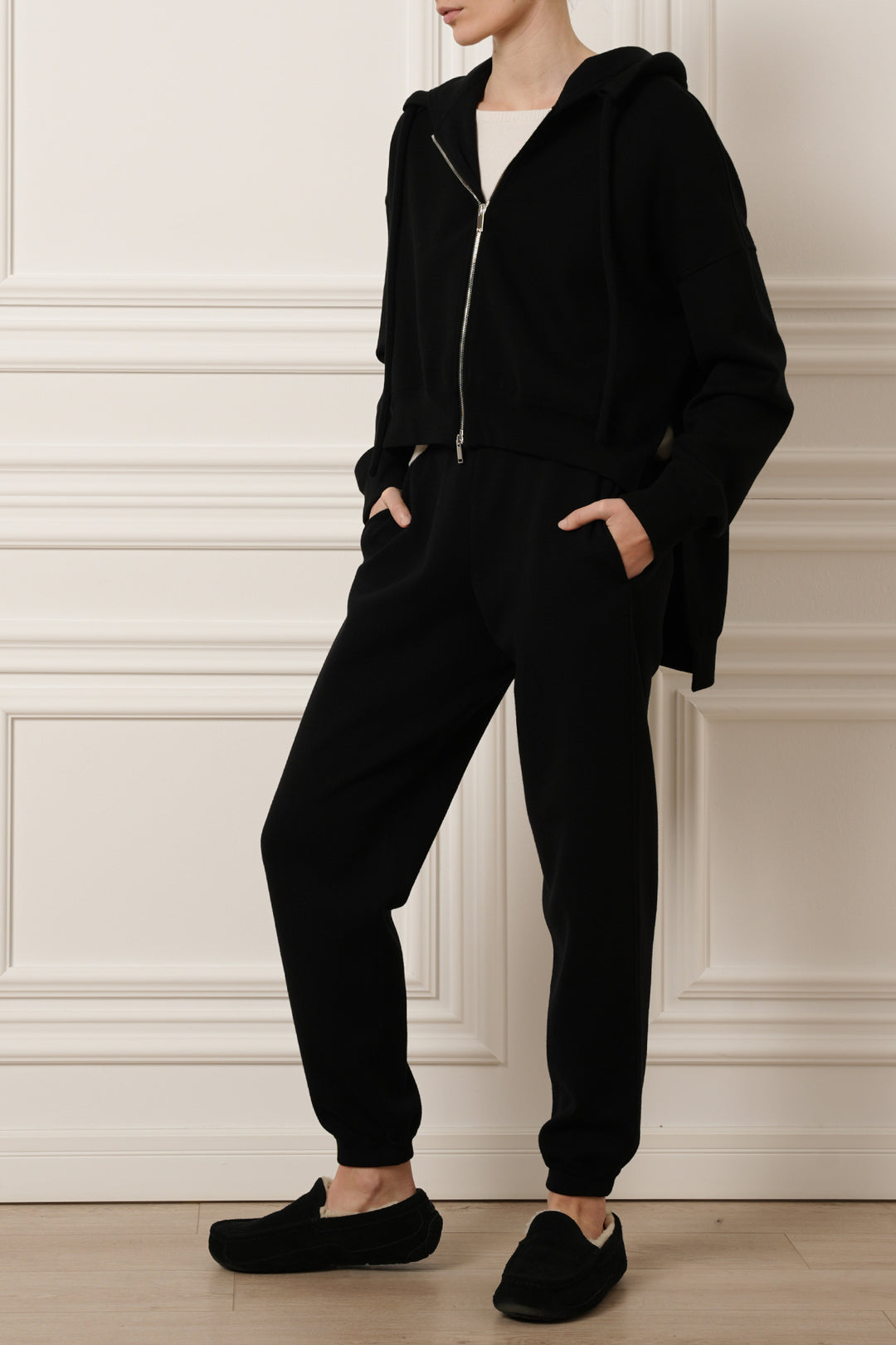 Gia Jersey Wool Track Pants in Black