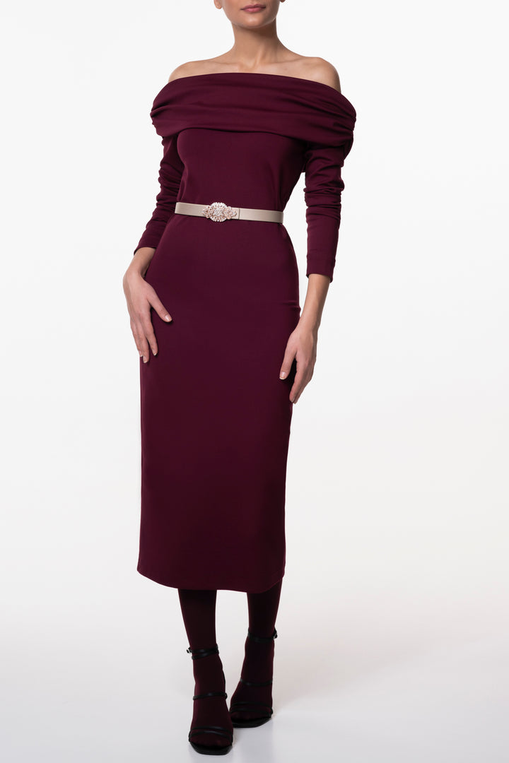 Ellen Dress In Burgundy
