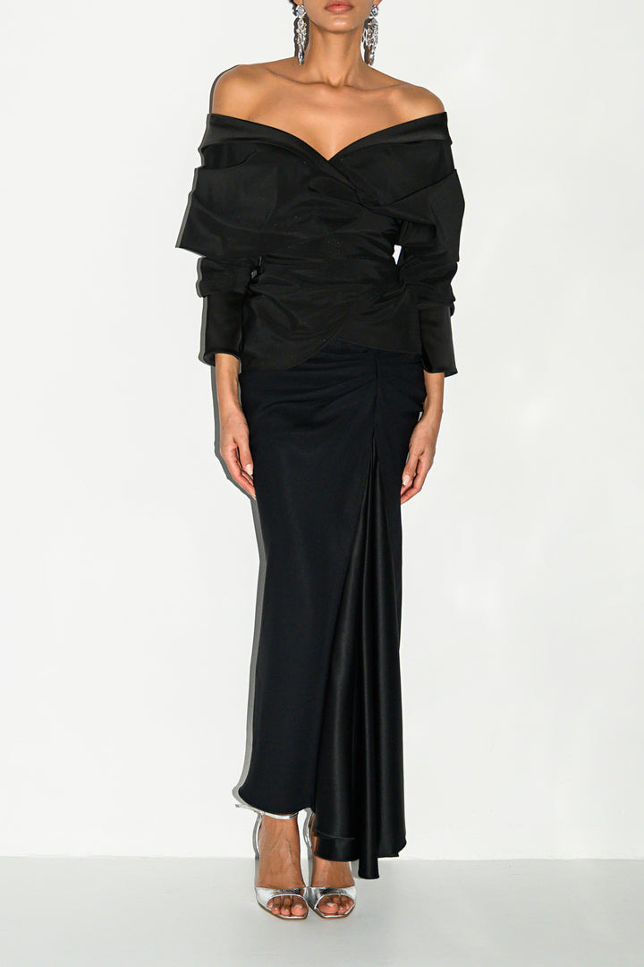 Sylvie Midi Skirt In Black