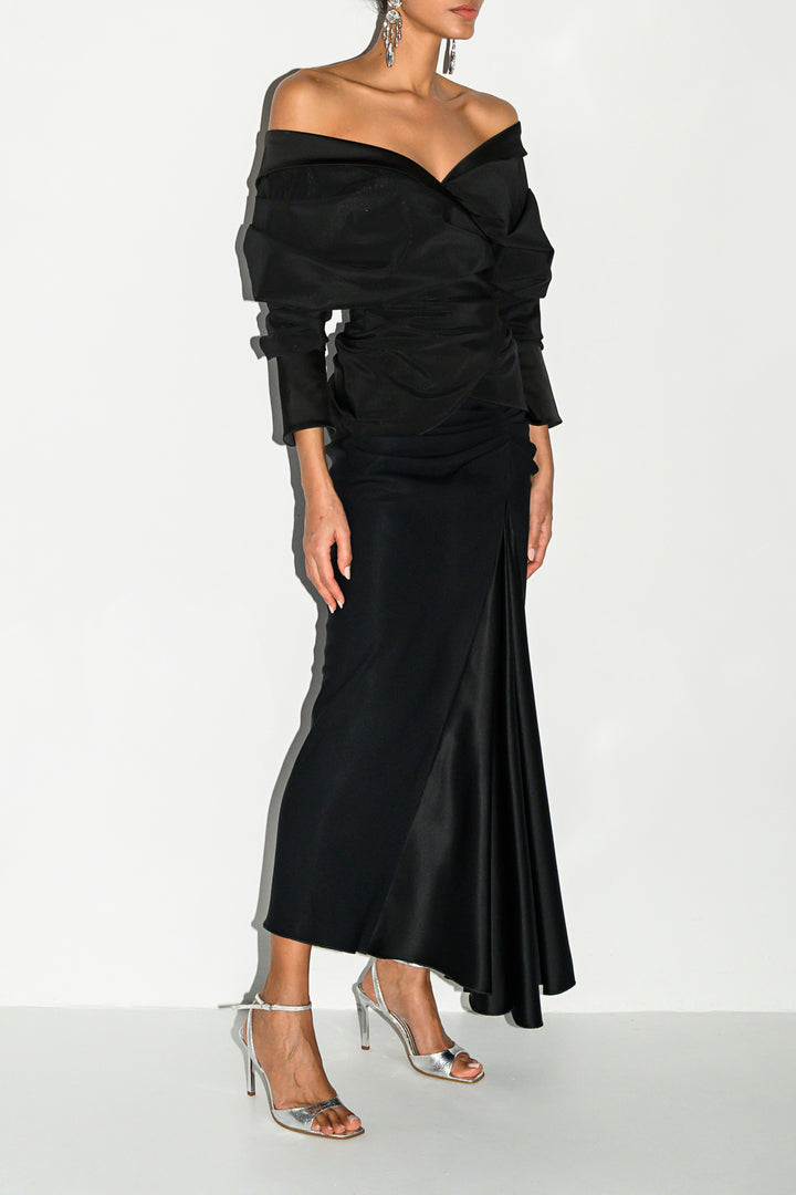 Sylvie Midi Skirt In Black
