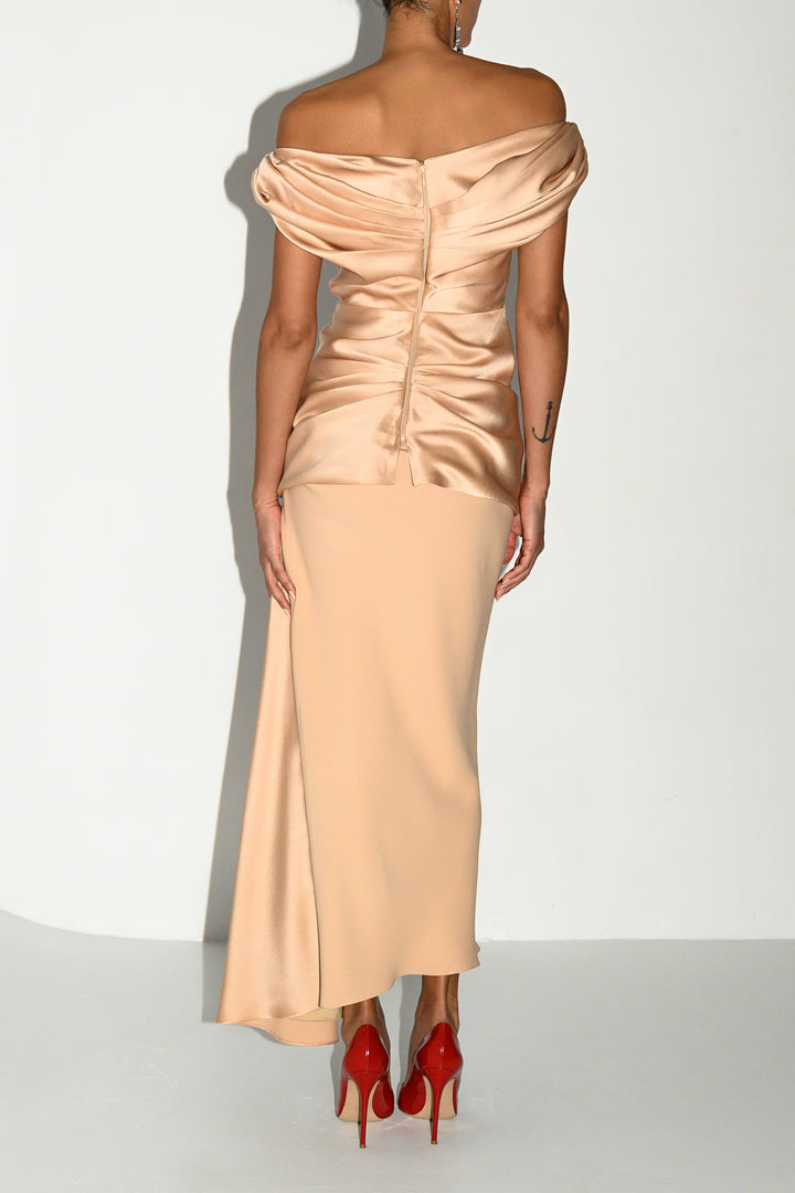Sylvie Midi Skirt In Nude