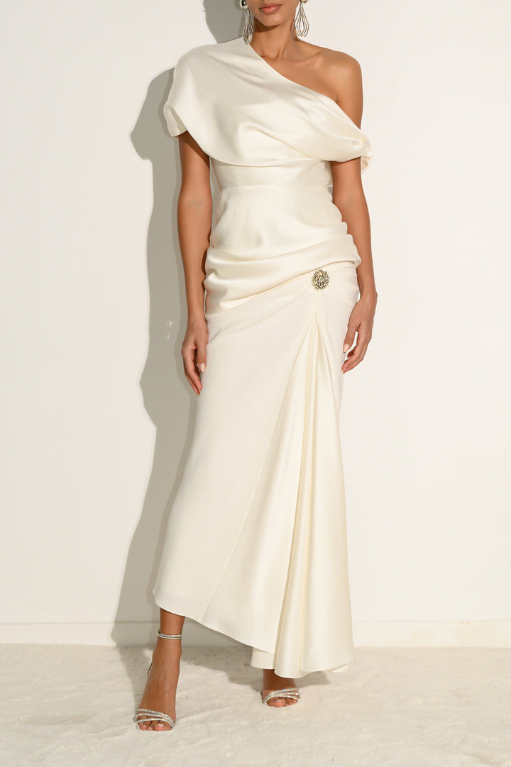 Sylvie Midi Skirt In Off-White