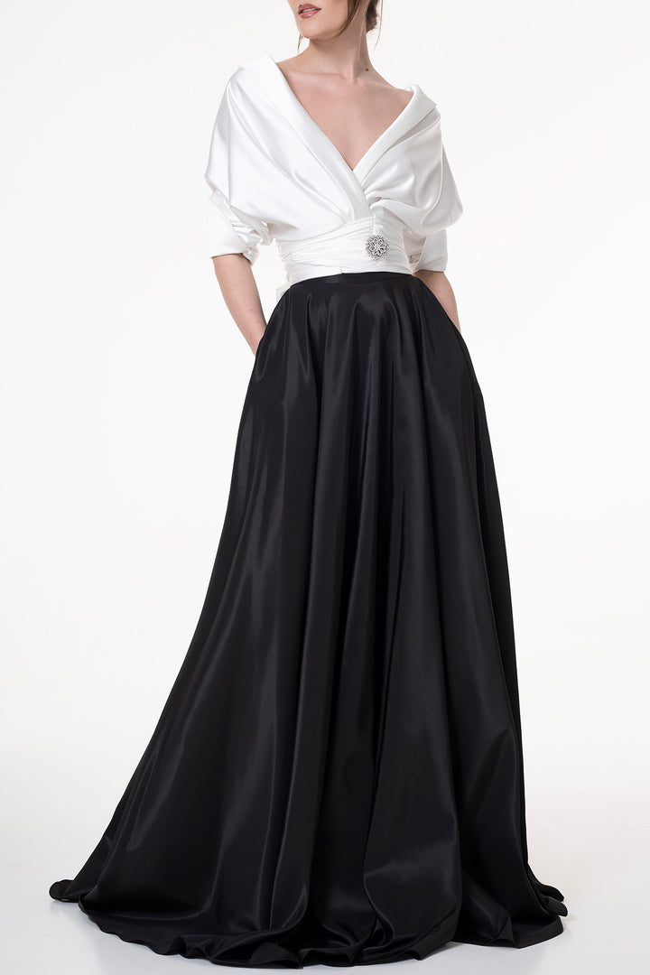 Taffeta Long Skirt In Black