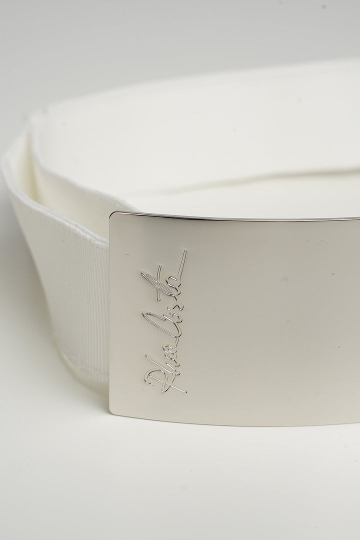 Xenis Front Metal Belt In Silver-tone