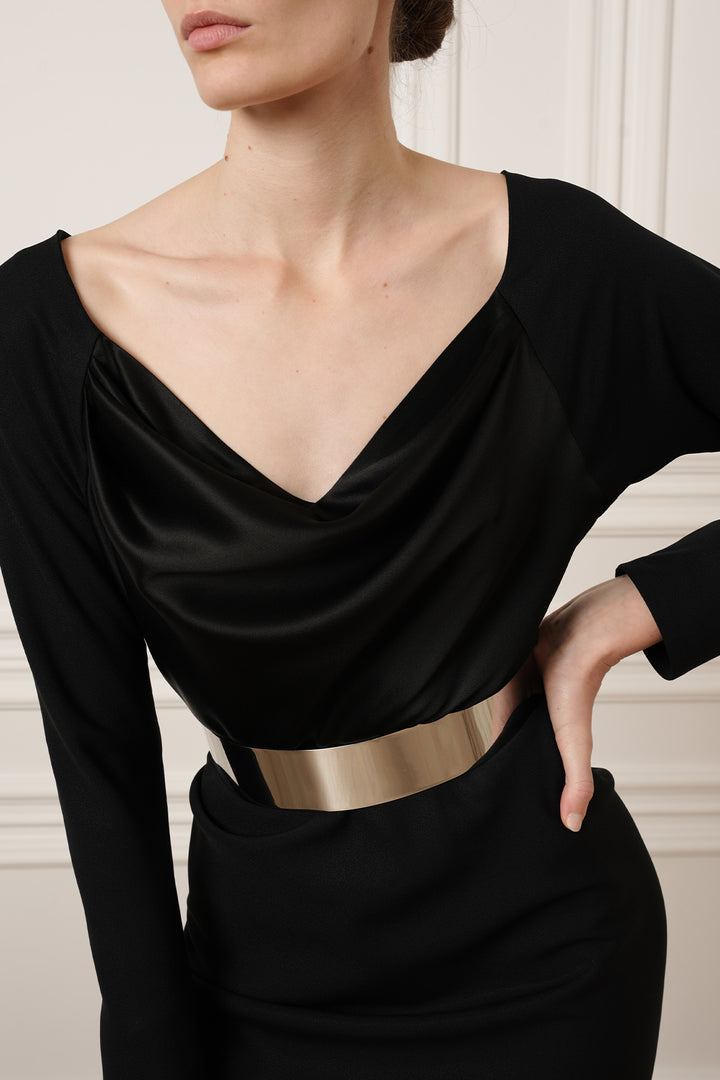 Xenis Front Metal Belt In Silver-tone