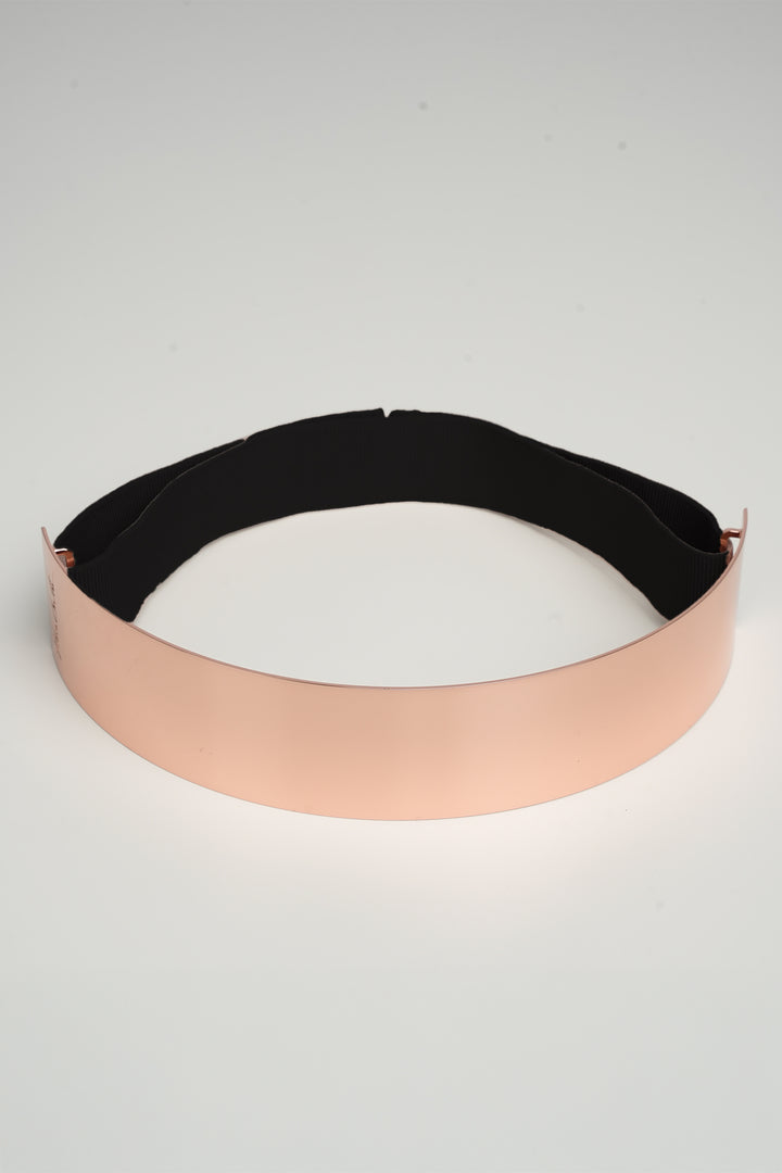 Xenis Front Metal Belt In Rose Gold-Plated