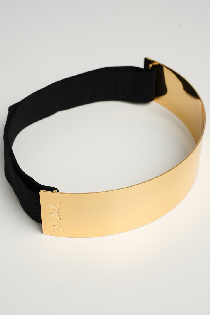 Xenis Front Metal Belt In Gold-Plated
